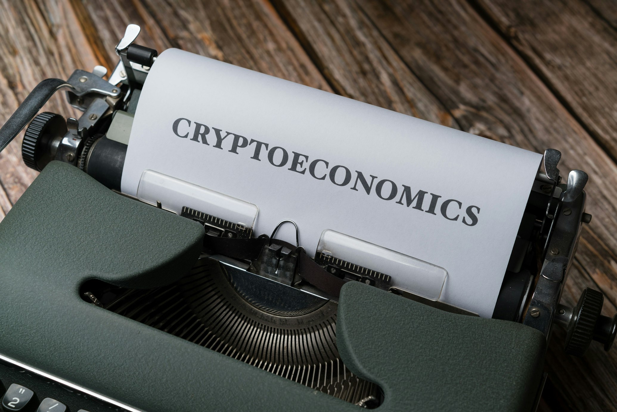 A image of Cryptoeconomics printed  on paper

